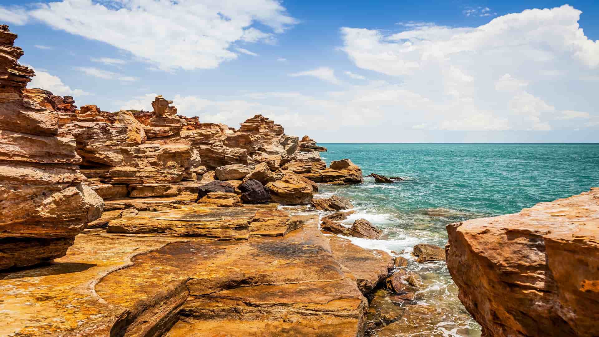 Rugged coastline of Broome, Australia.