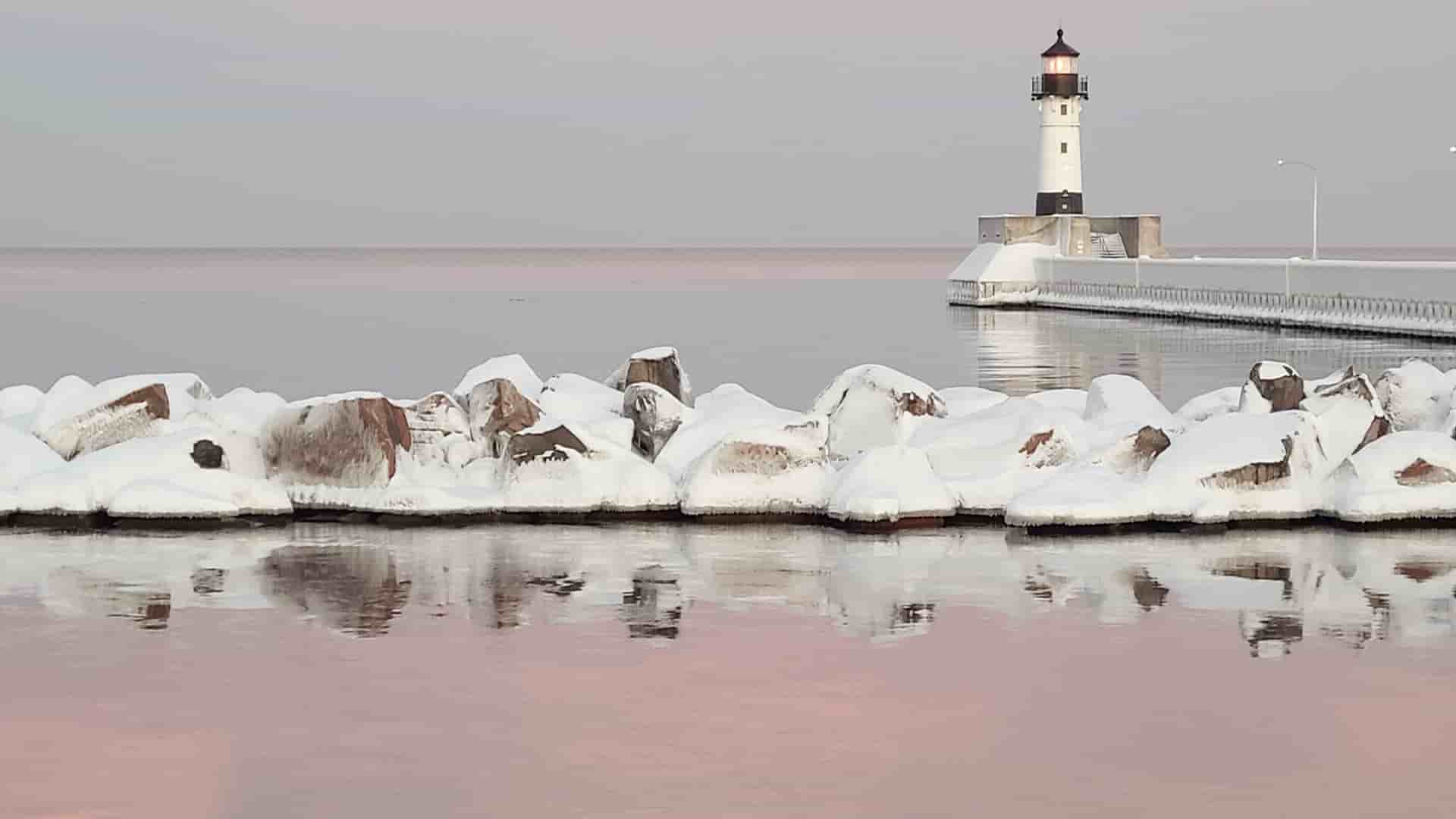  Aerial view of Duluth harbor.