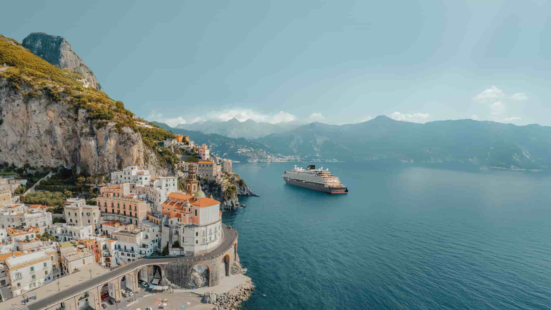 Explora 2 sailing through the Mediterranean Sea. 