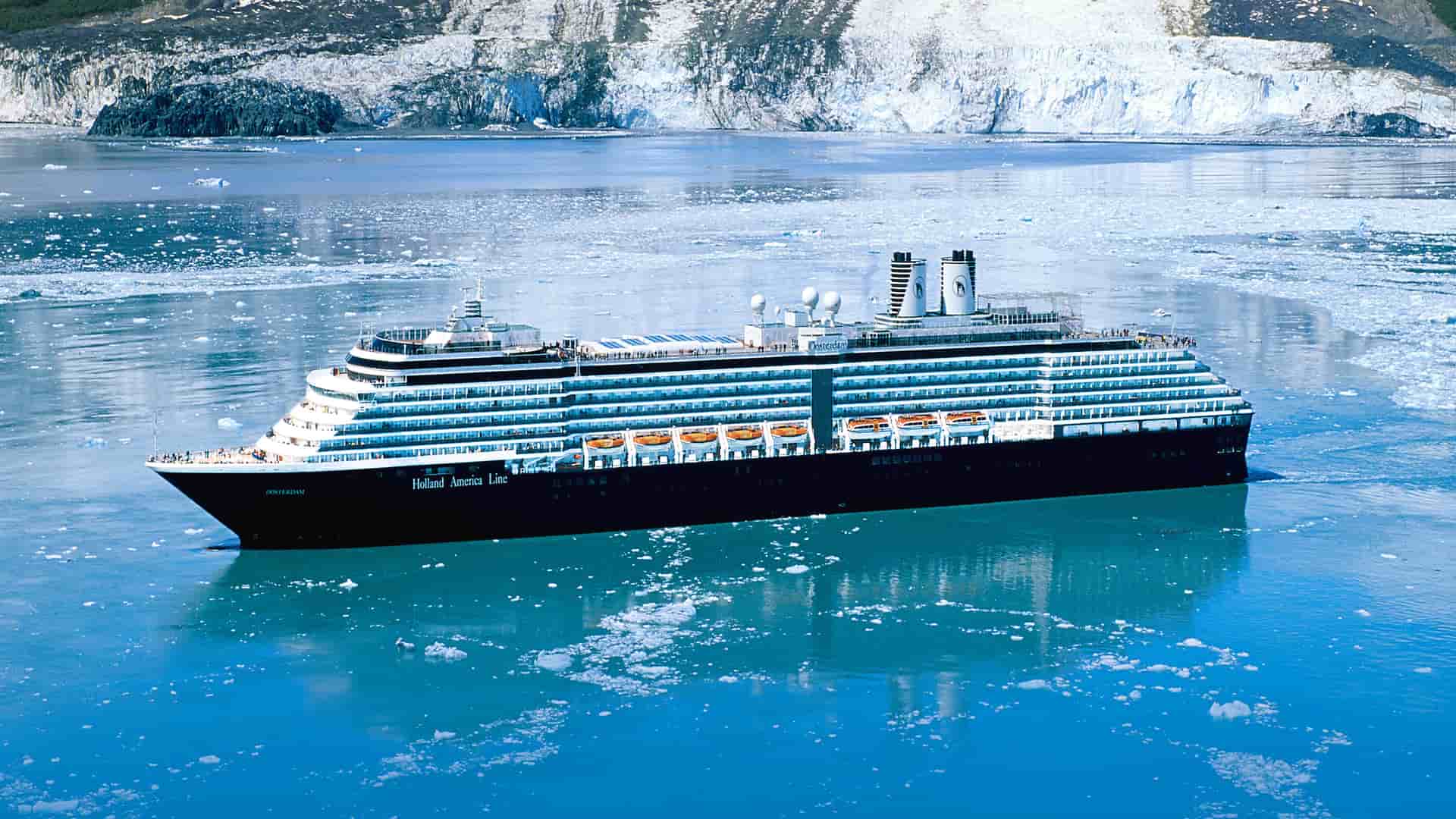 Holland America's Oosterdam sailing in Alaska.