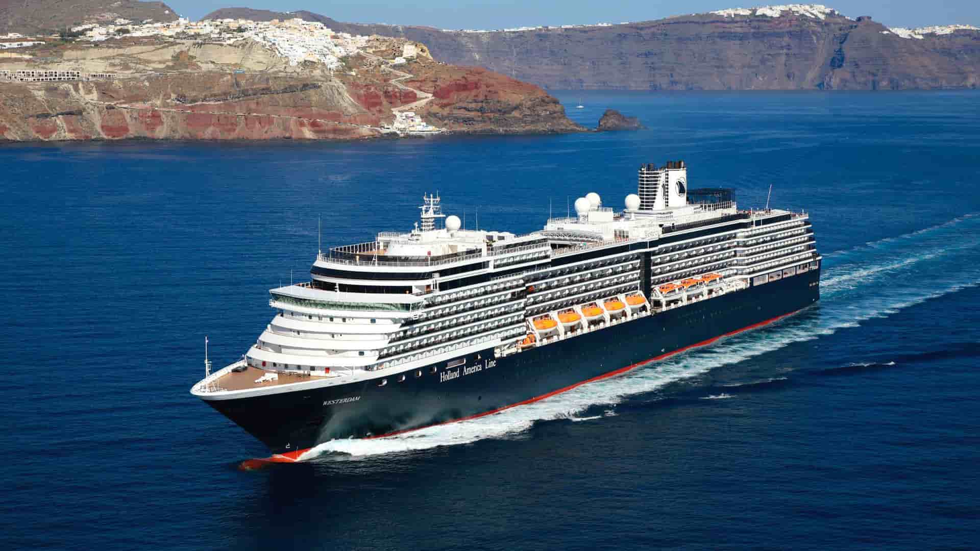 Holland America's Westerdam ship at sea.