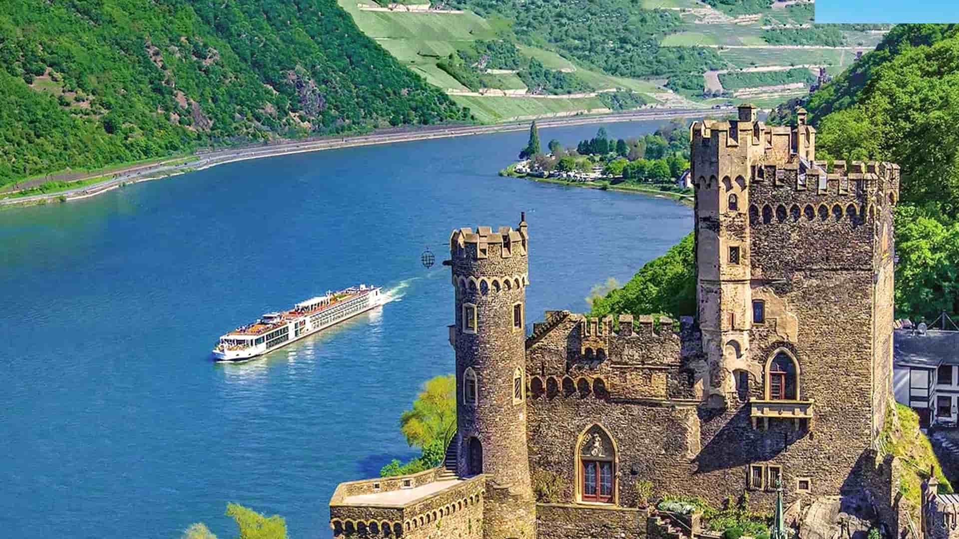 Viking Lofn river cruise ship exterior.