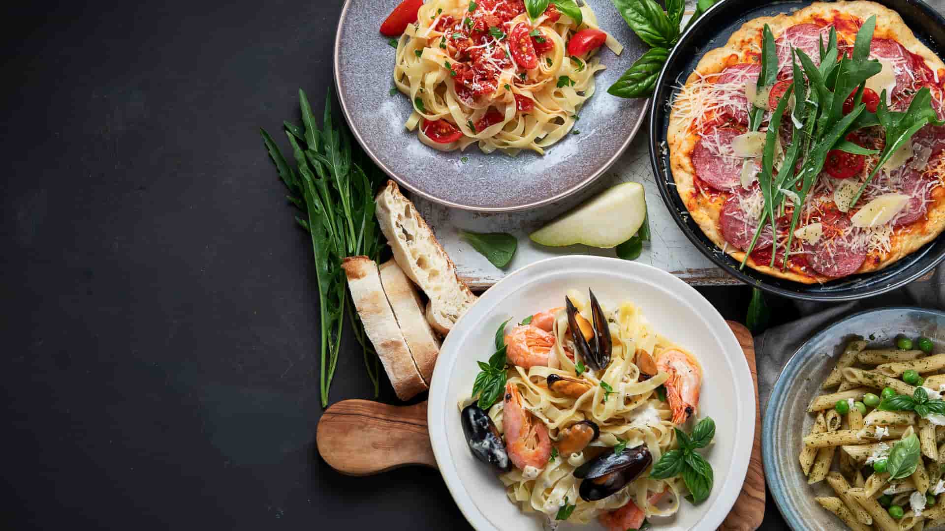 A selection of delicious, savory Italian dishes, featuring local ingredients.