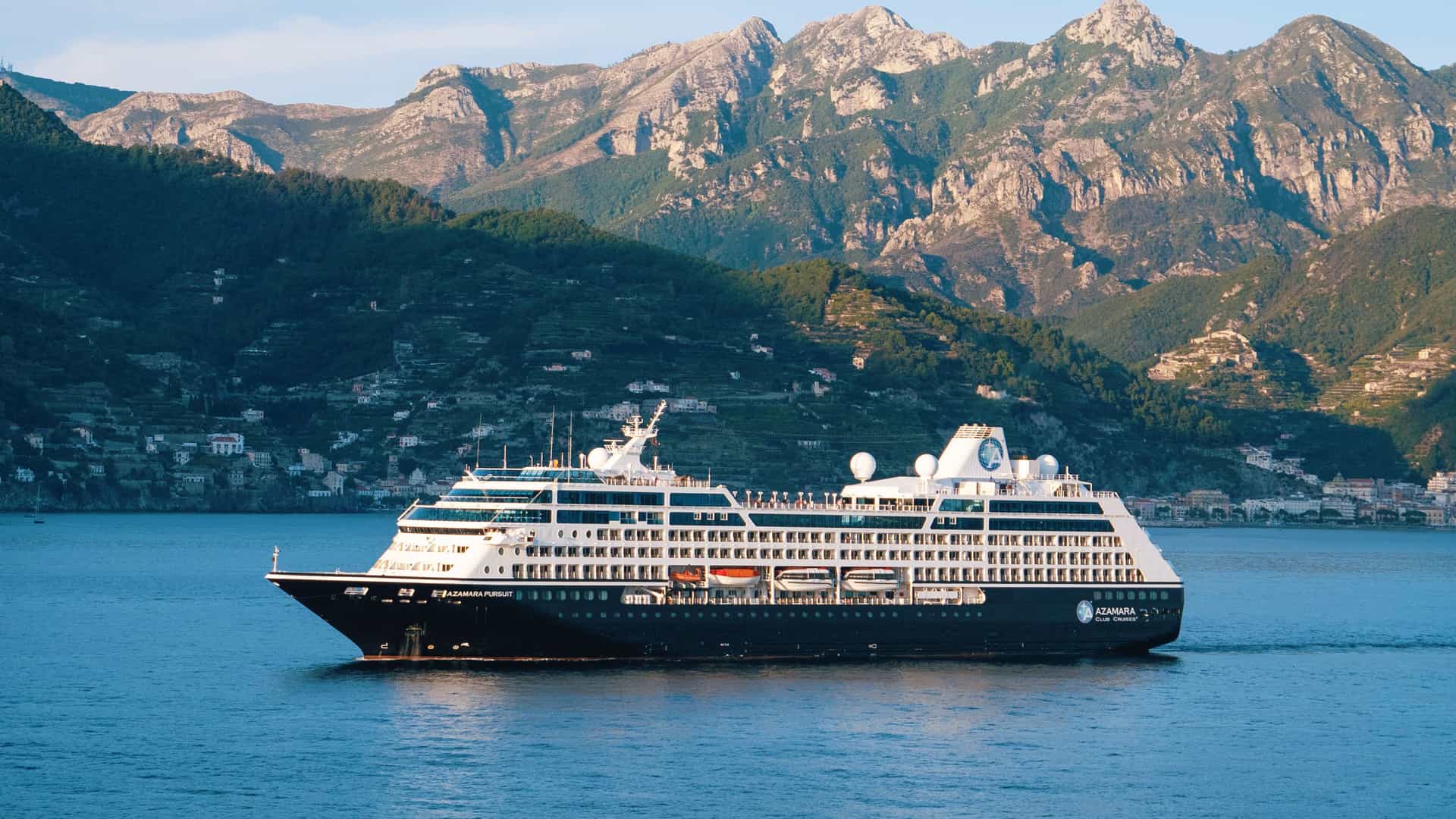 Azamara Pursuit in a fjord in Norway.
