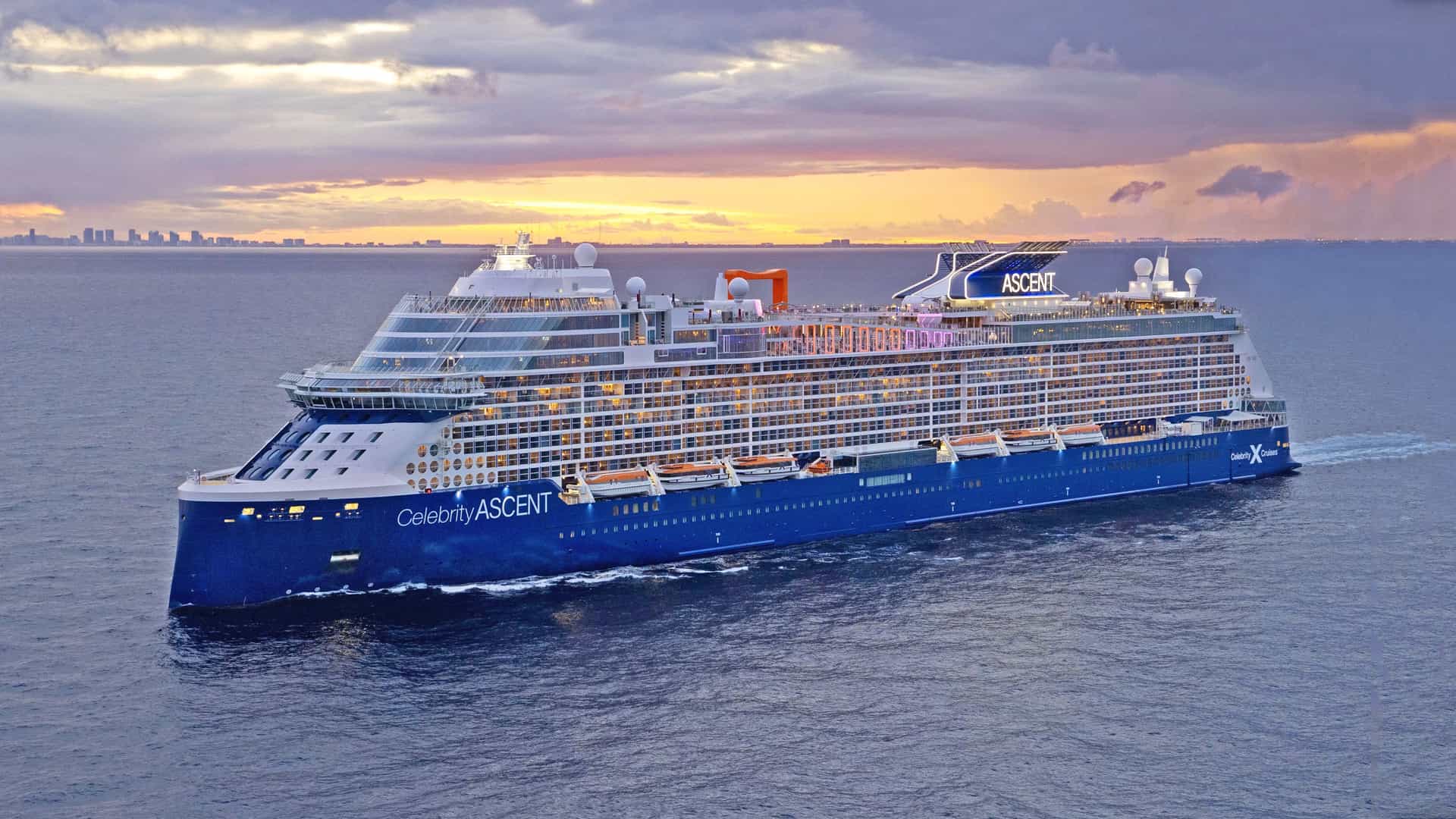 Celebrity Ascent cruise ship exterior.