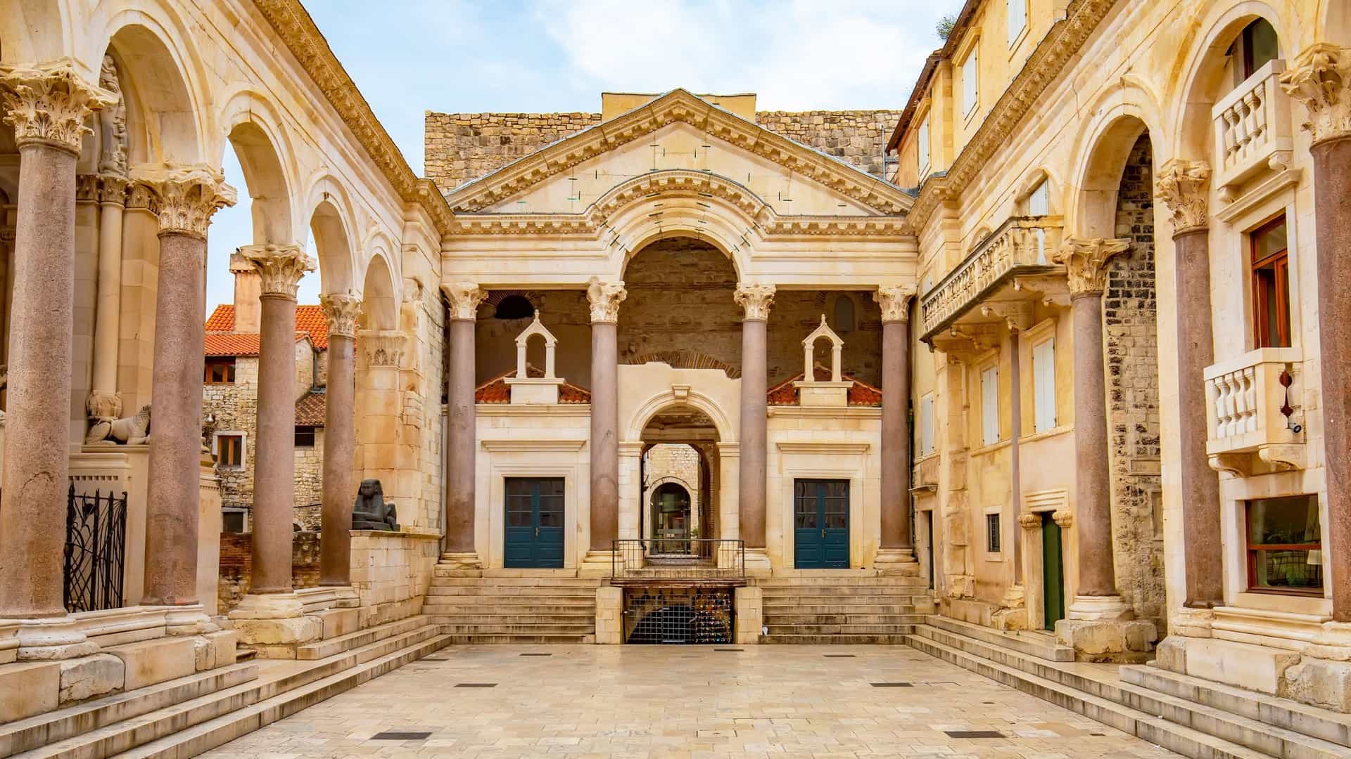 Courtyard of Diocletian's Palace in Split, Croatia. 
