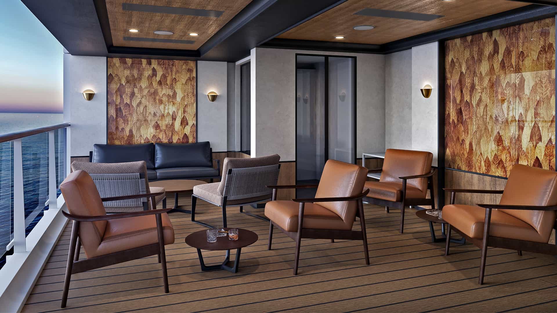 The outdoor Cigar Lounge onboard the Explora 3.