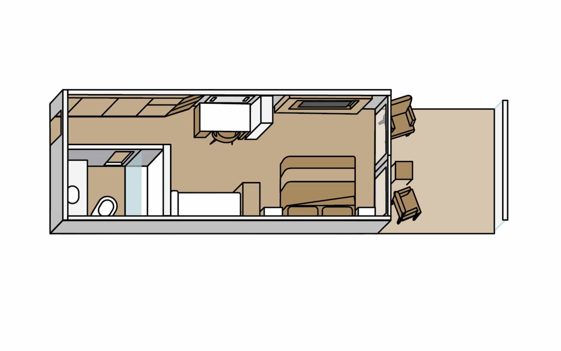Holland America's project evolution vista suite floorplan.