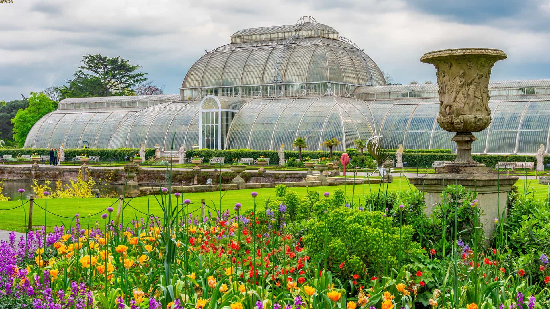 The main greenhouse at Kew Gardens in London, England.