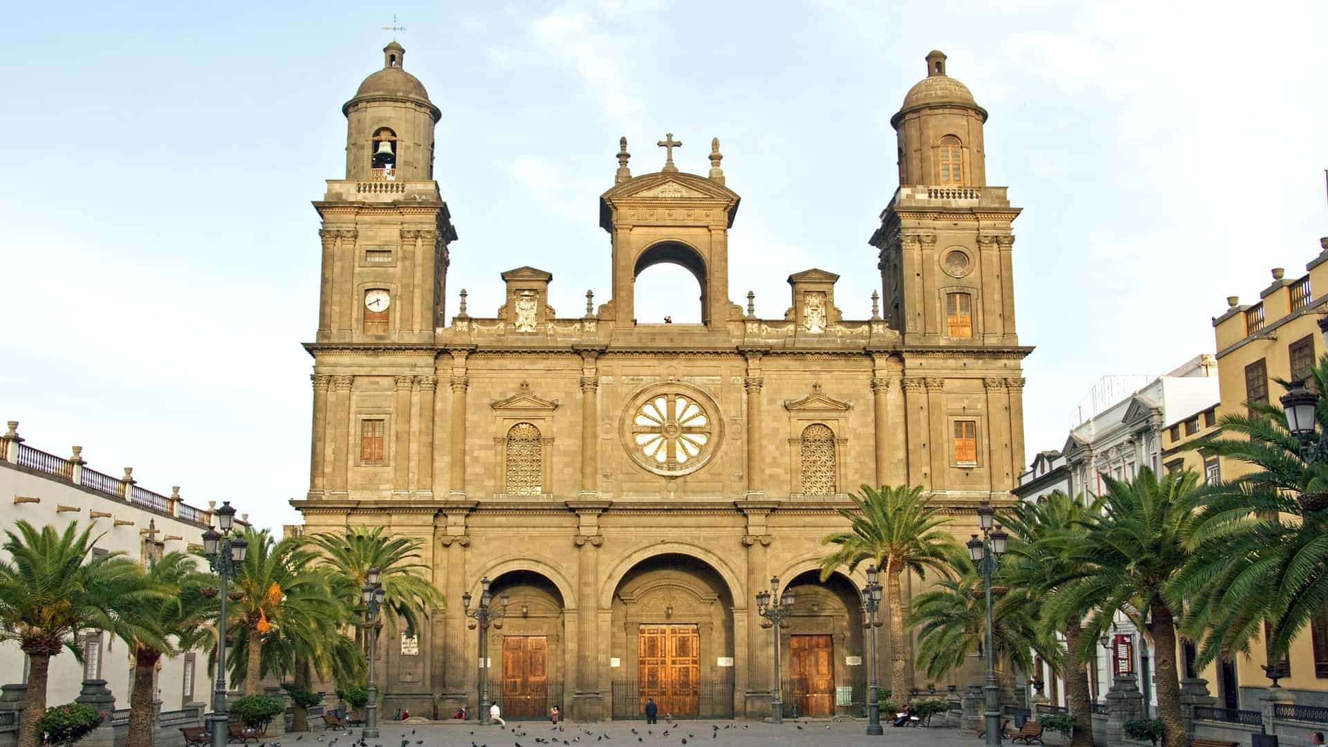 Colorful buildings in Las Palmas, Spain.