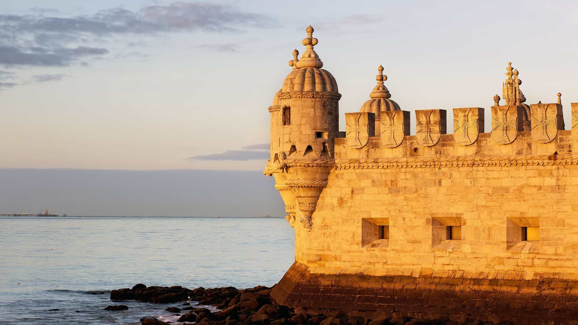 Belém Tower on Tagus River.