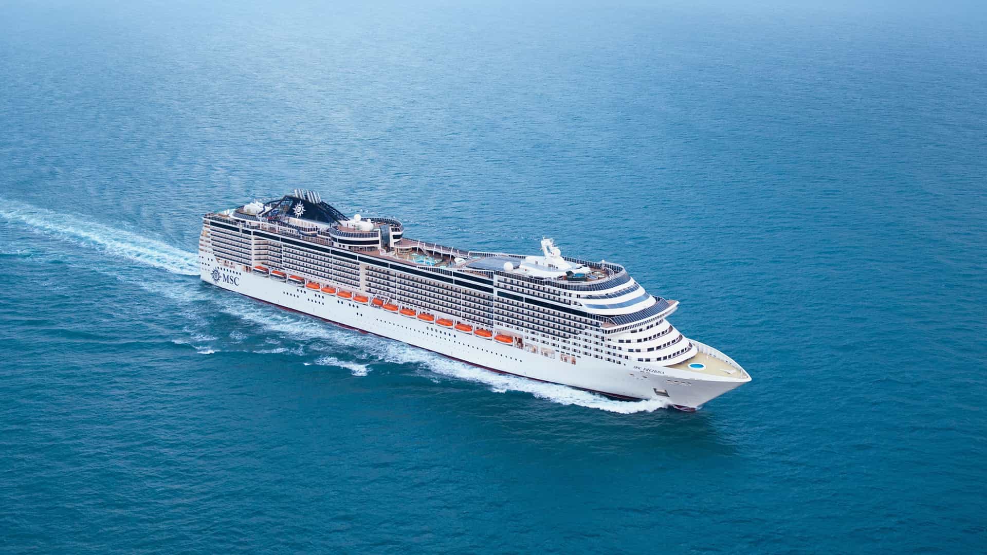 MSC Preziosa cruise ship exterior.