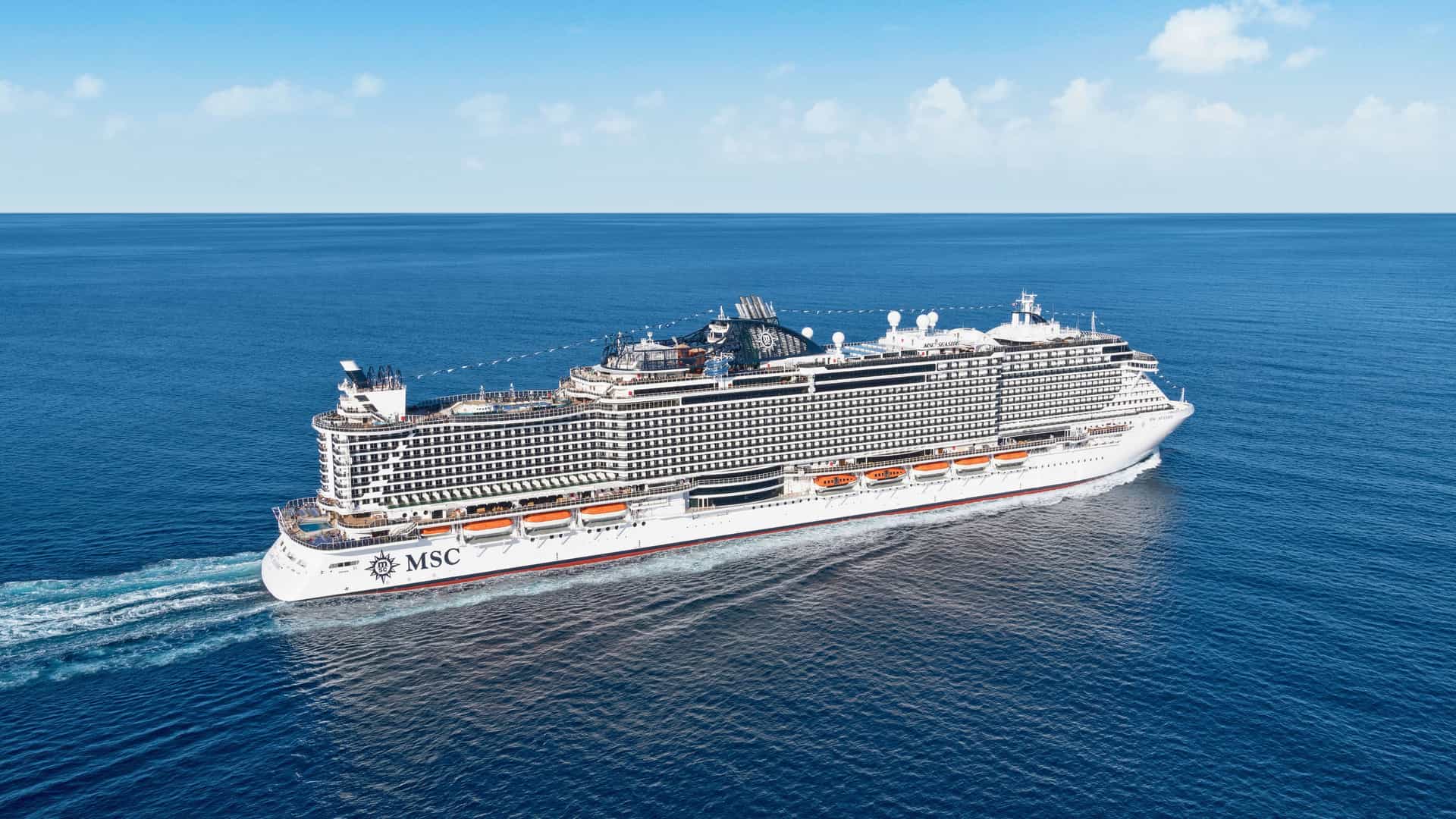 MSC Seaside cruise ship exterior.