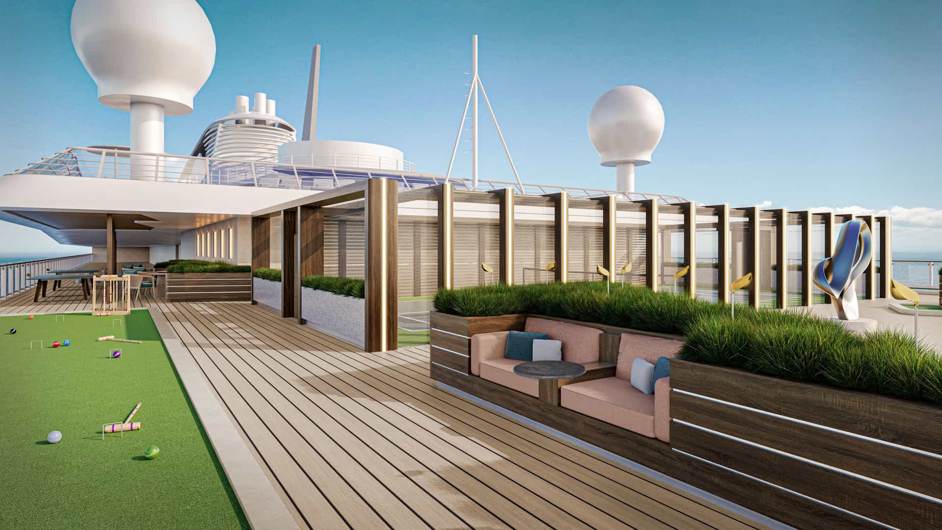 The Sports Deck onboard Regent's Seven Seas Prestige. 