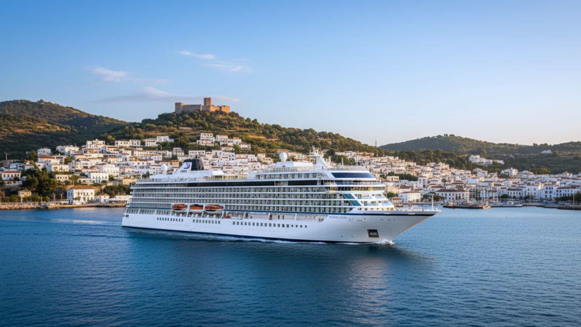 Viking Astrea ocean cruise ship exterior.