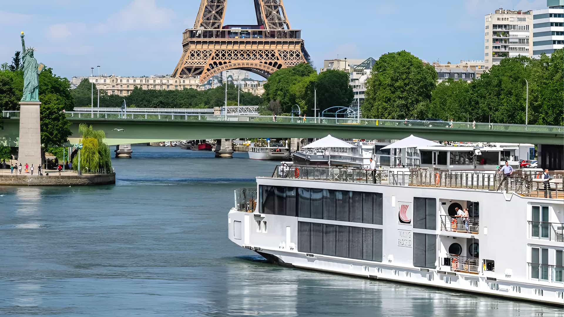 Viking Fjorgyn sailing near the Eiffel Tower.