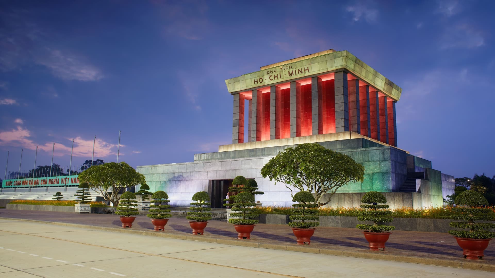 Ho Chi Minh City skyline at night.