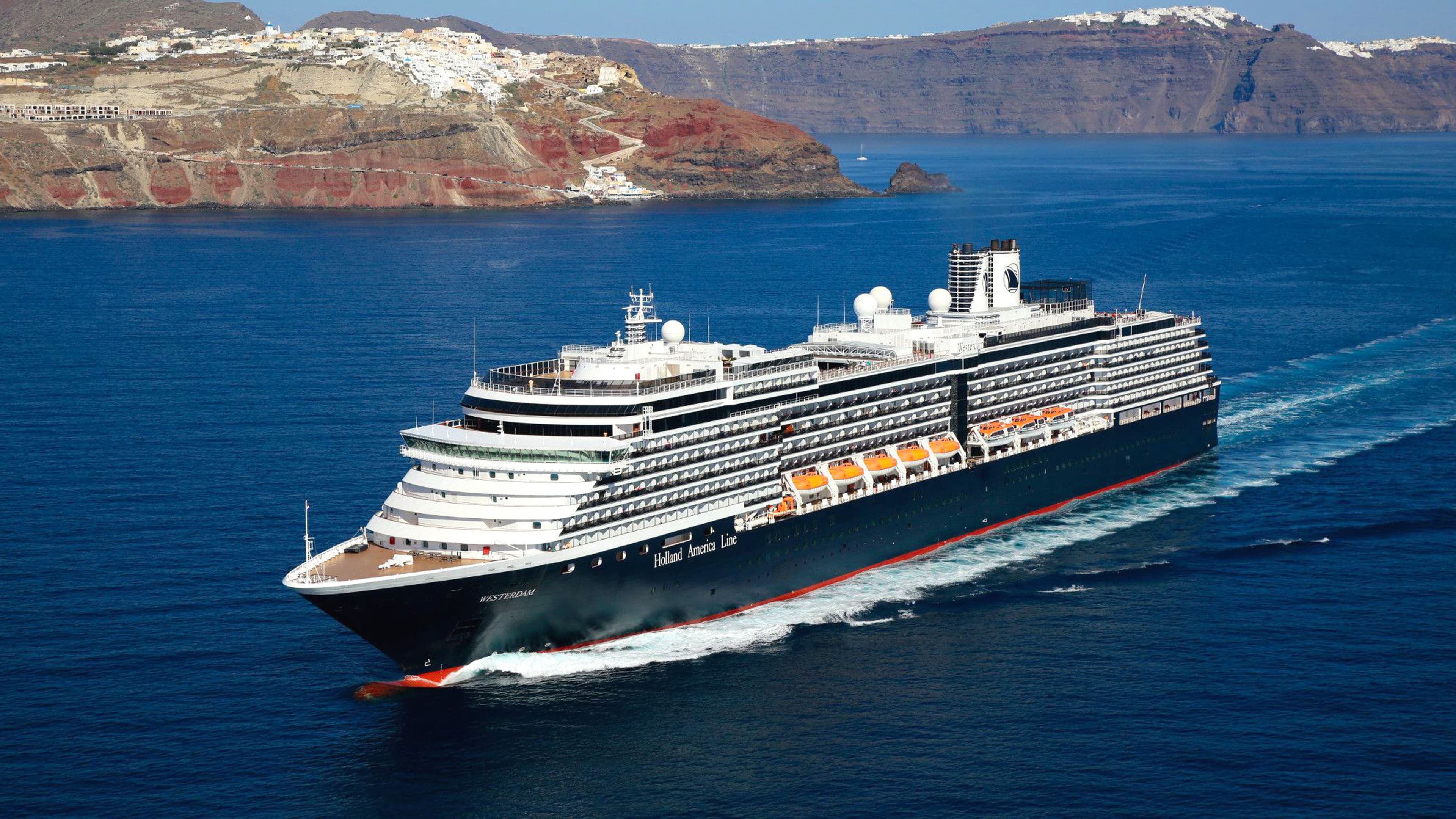 Holland America's Westerdam ship at sea.