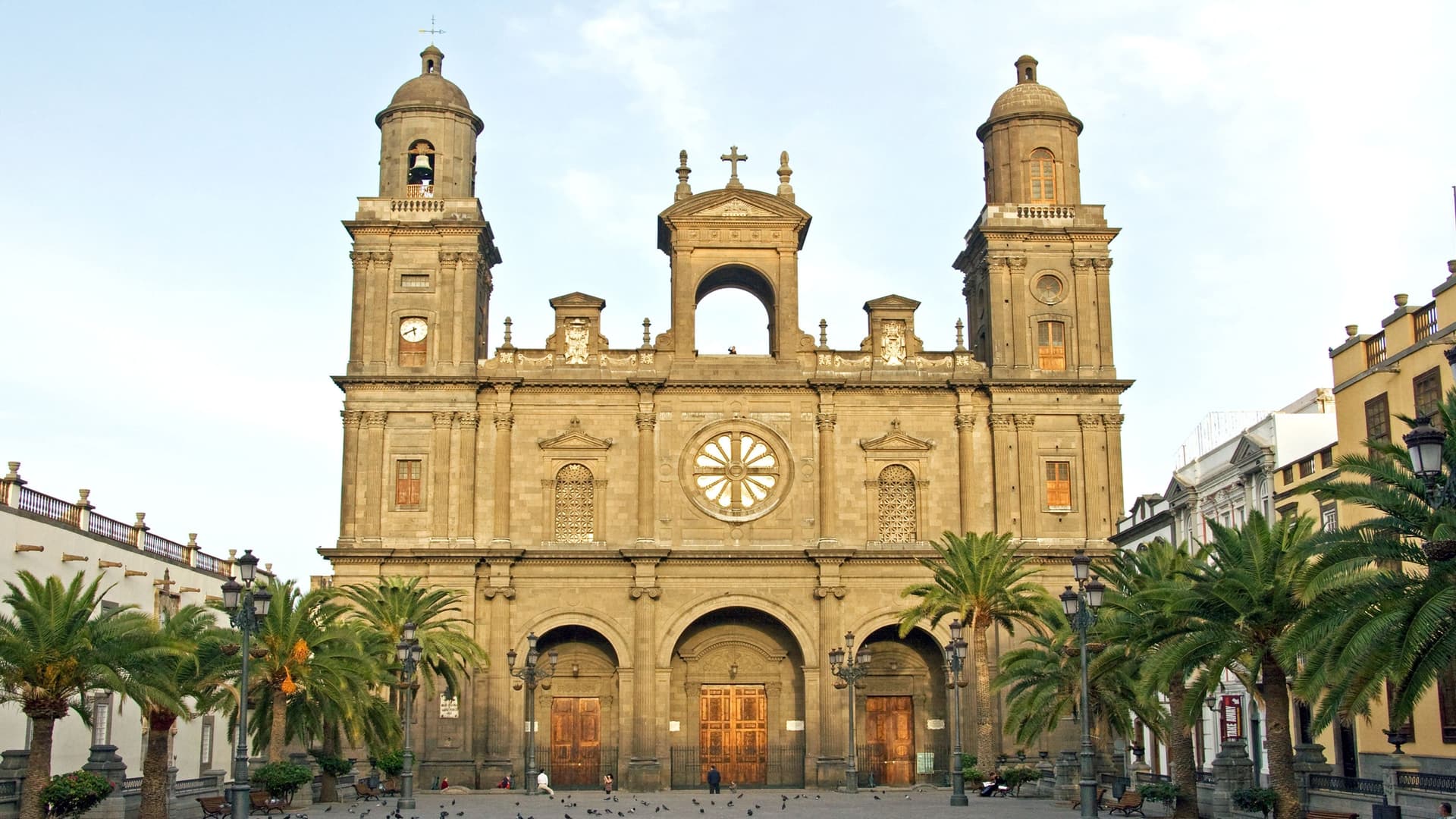 Colorful buildings in Las Palmas, Spain.