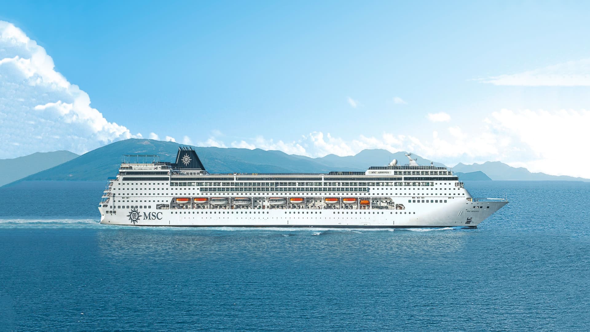 MSC Armonia cruise ship exterior.