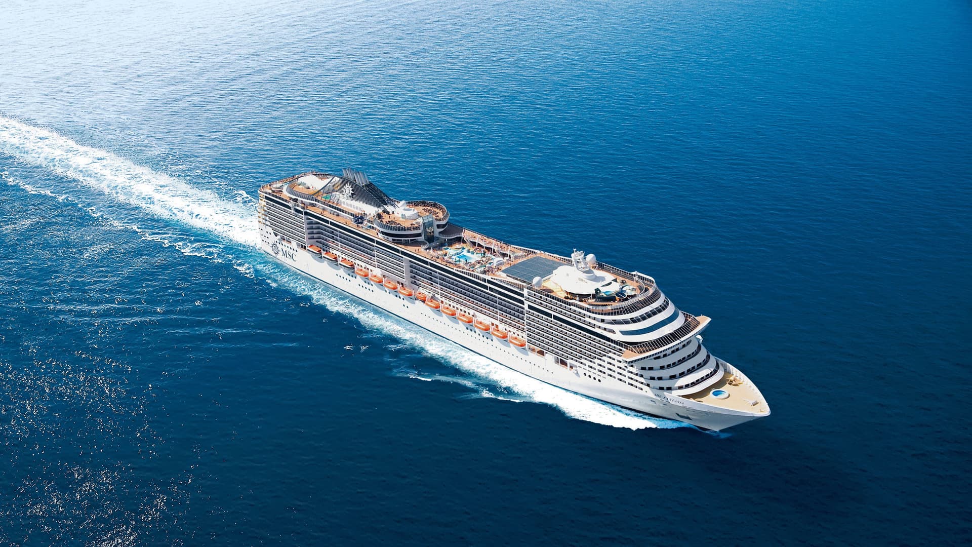 MSC Fantasia cruise ship exterior.
