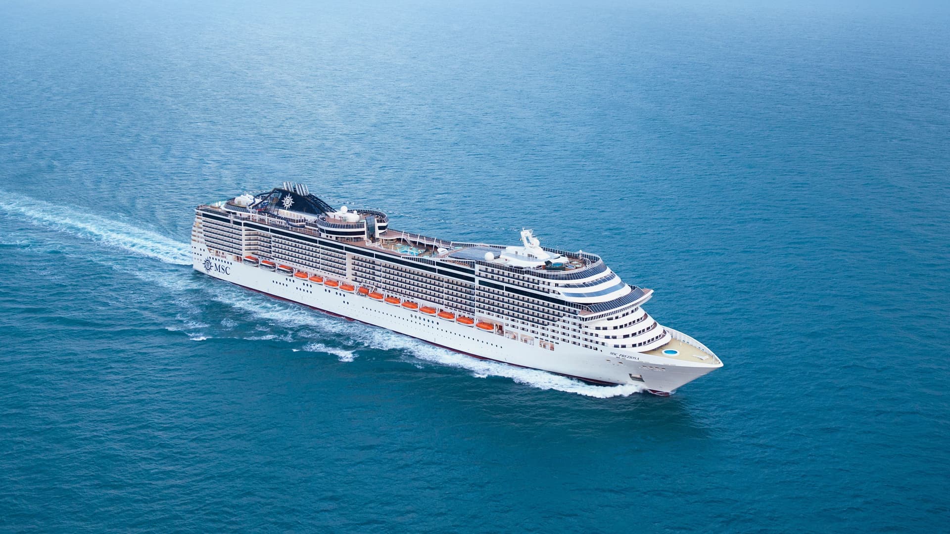 MSC Preziosa cruise ship exterior.