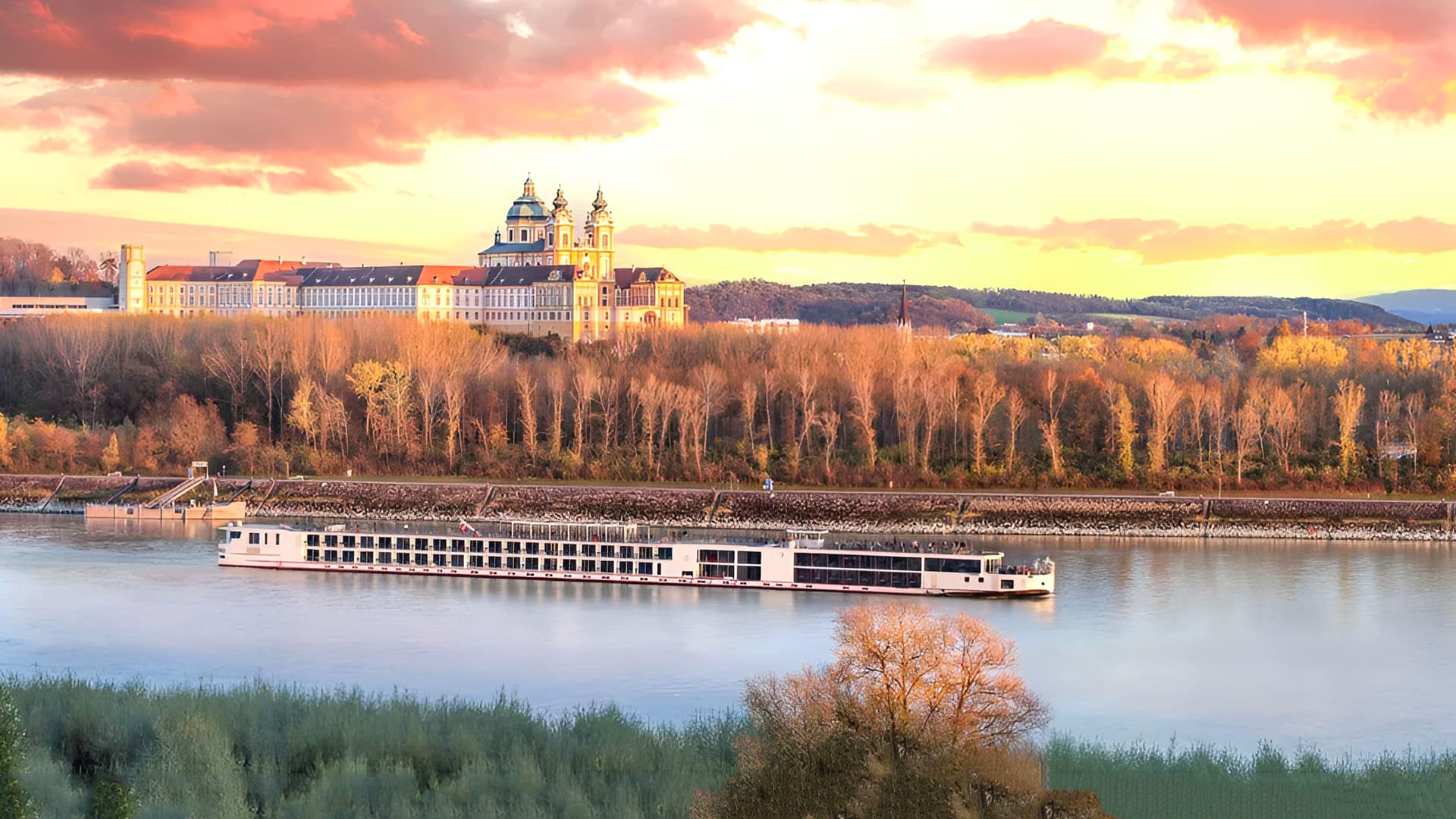Viking Haki sailing with a castle in the background.