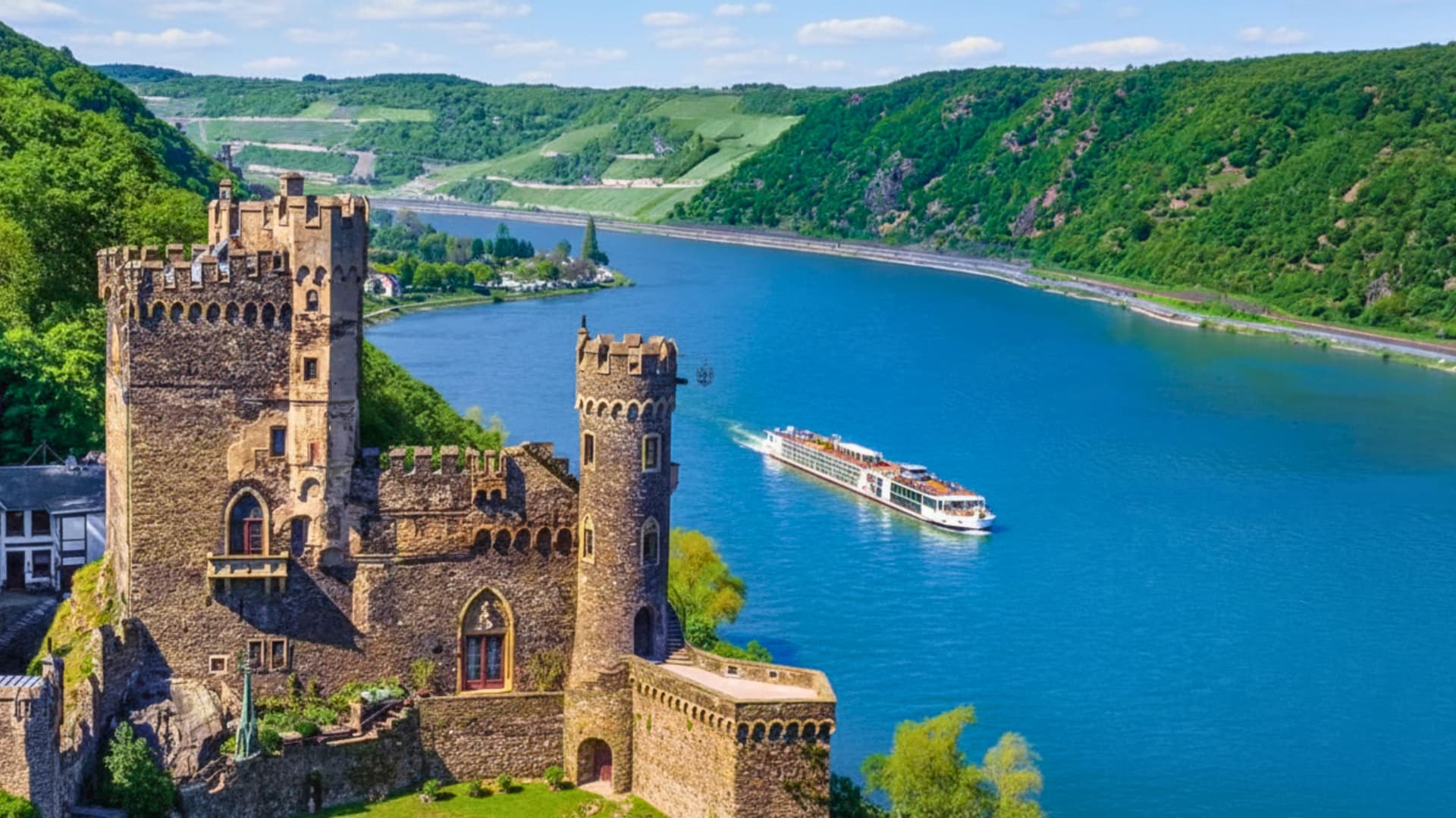 Viking Halogi river cruise ship exterior.