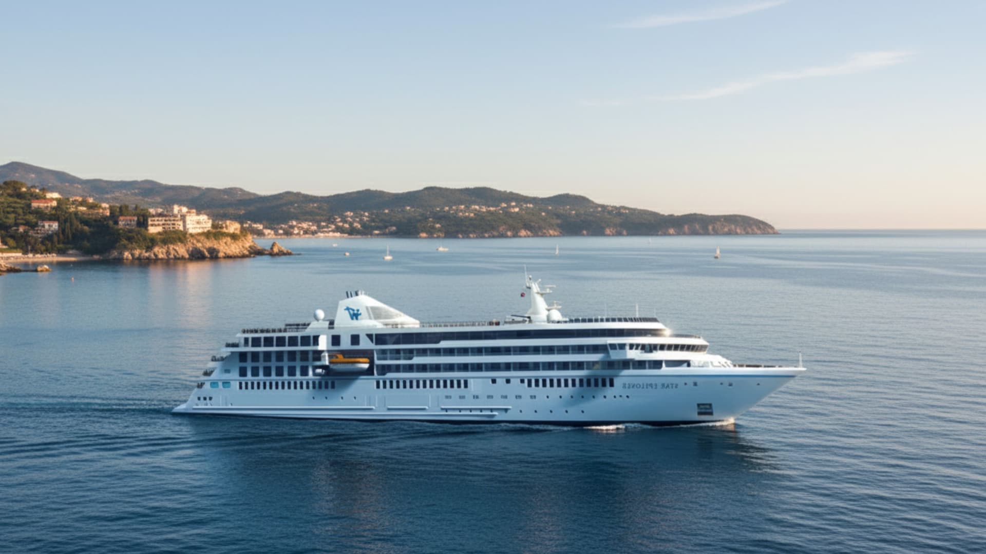 Windstar Cruises Star Explorer cruise ship exterior.