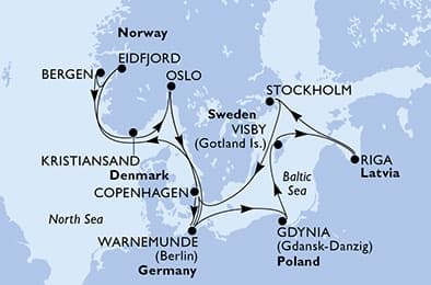 Cruise Itinerary Map