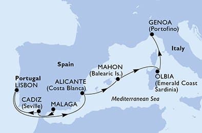 Cruise Itinerary Map