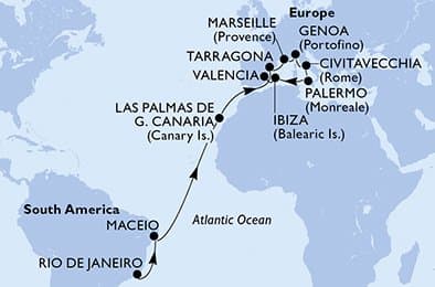 Cruise Itinerary Map