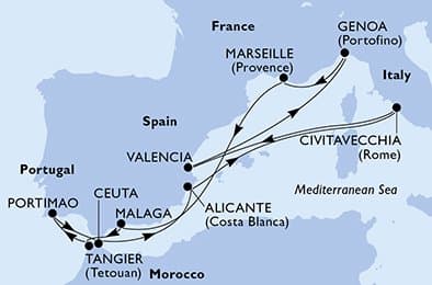 Cruise Itinerary Map