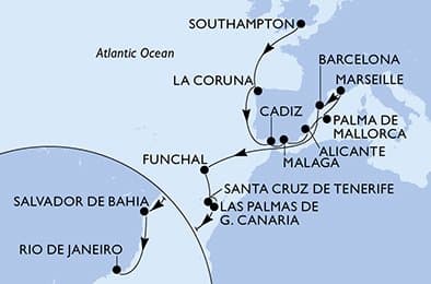 Cruise Itinerary Map
