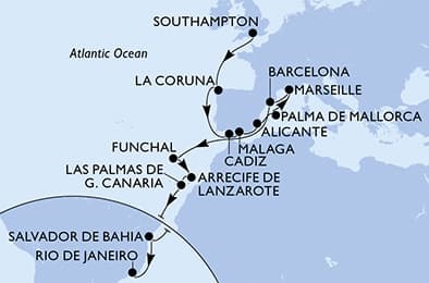Cruise Itinerary Map