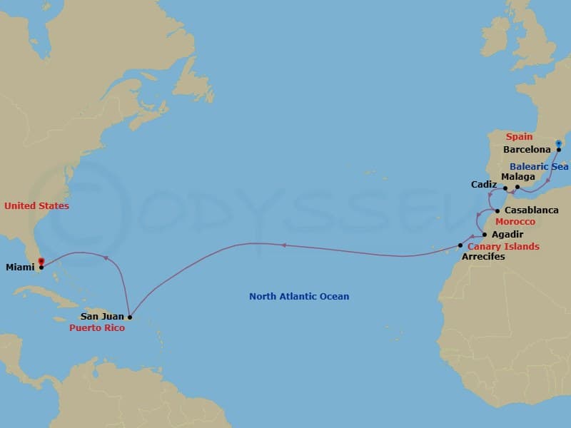 Cruise Itinerary Map