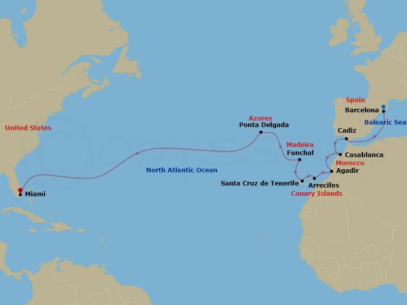 Cruise Itinerary Map