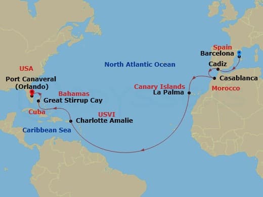 Cruise Itinerary Map