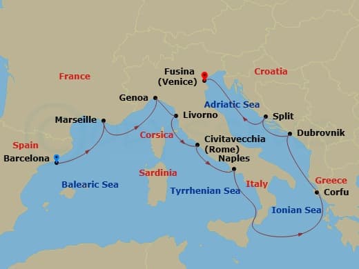 Cruise Itinerary Map