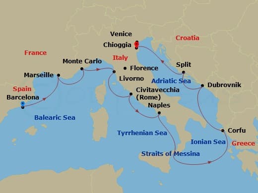 Cruise Itinerary Map