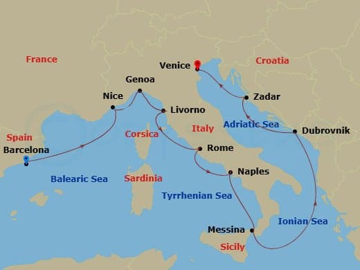 Cruise Itinerary Map