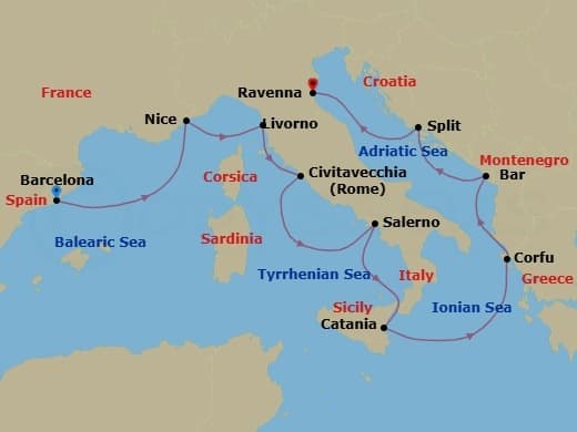 Cruise Itinerary Map