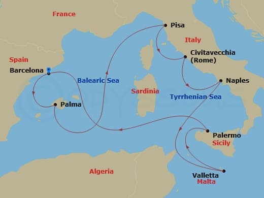 Cruise Itinerary Map