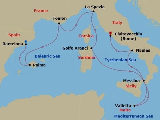 Cruise Itinerary Map