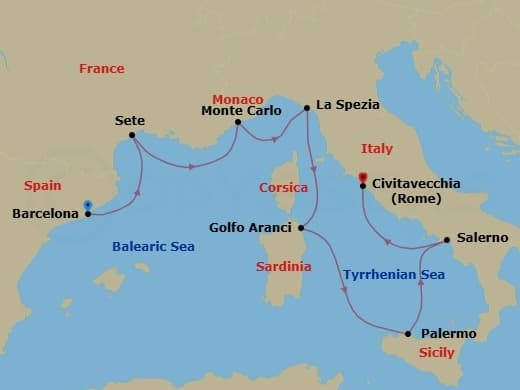 Cruise Itinerary Map