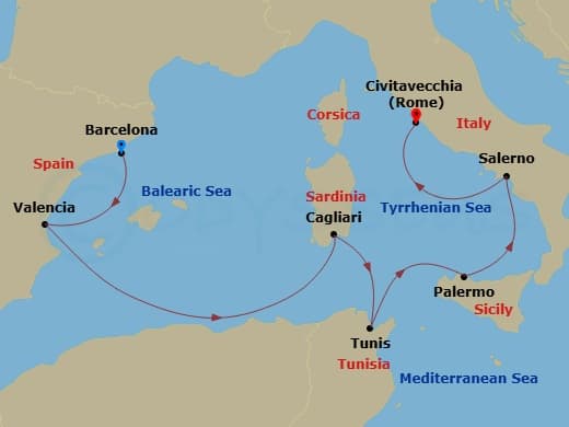 Cruise Itinerary Map