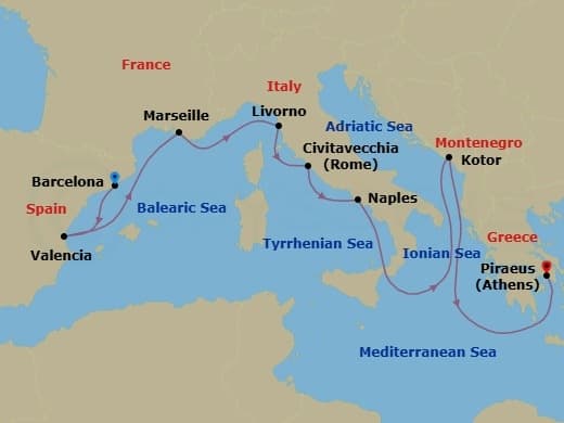 Cruise Itinerary Map