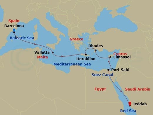 Cruise Itinerary Map