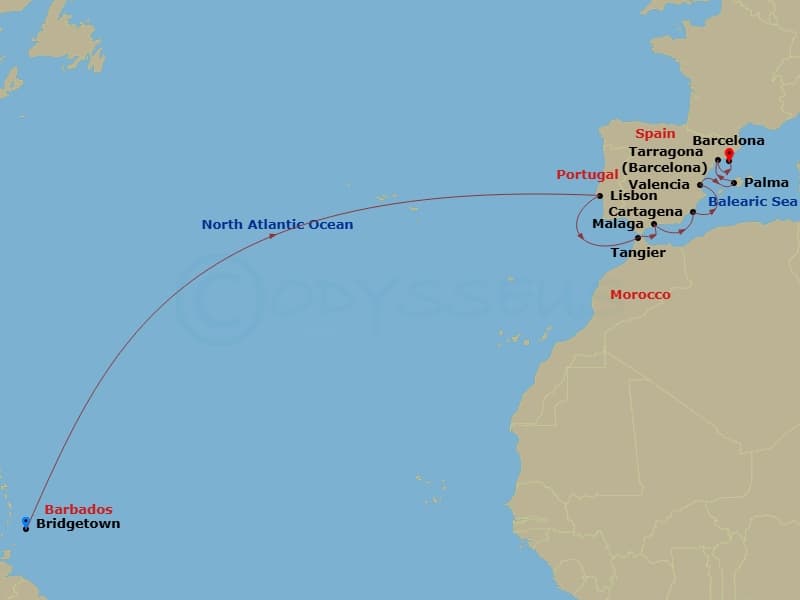 Cruise Itinerary Map