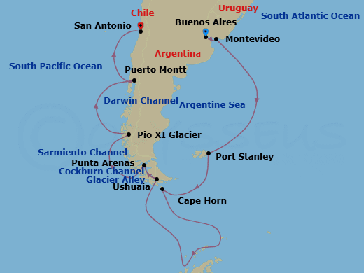 Cruise Itinerary Map